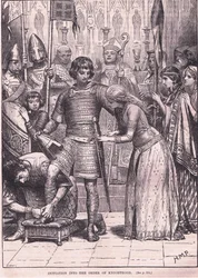 Inwijding in de orde van de ridderschap rond 1085 n.Chr.